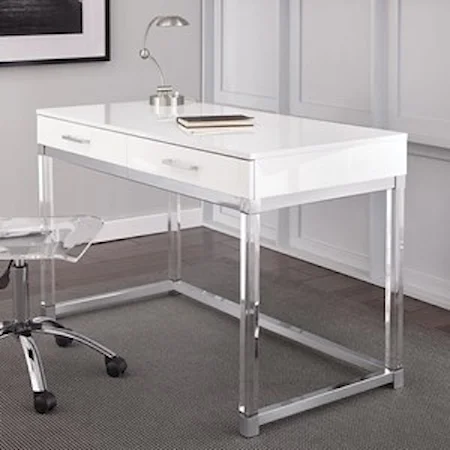 Two Drawer Writing Desk with Acrylic Base